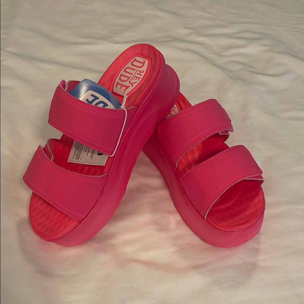 Hey Dude Women's Pink platforms